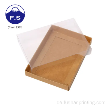 Transparente PVC -Deckung klarer Deckel Kraftpapierbox
